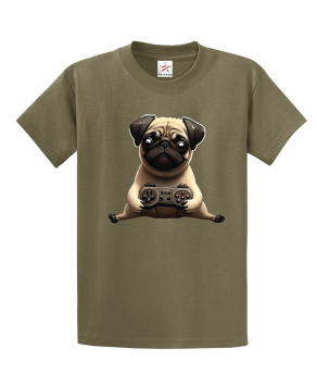 Pug Dog Video Game Unisex Kids and Adults T-Shirt